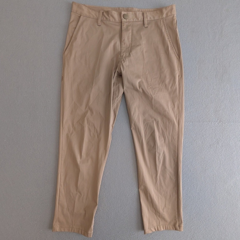 Rhone Commuter Pants Mens 31 Khaki Tan Slim Tapered Stretch Chino 100036